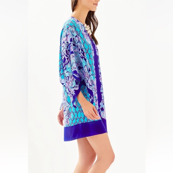 Lilly Pulitzer SHALYNN SILK CAFTAN Lapis Lazuli - Picture 7 of 9